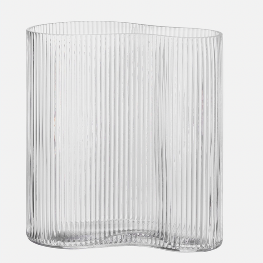 Vase gerilltes Glas/ organische Form