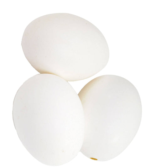 Gänseeier Natur – Weiß (3 Stück) – Höhe ca. 8 cm