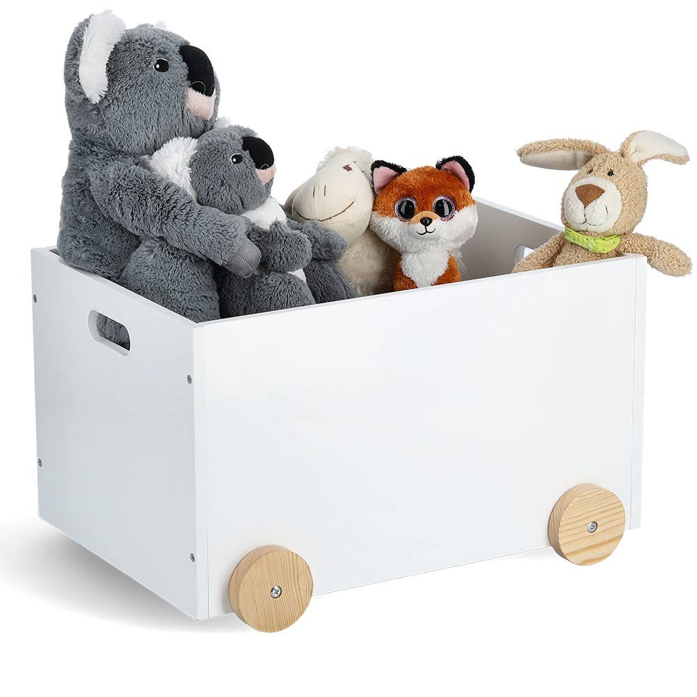 Kinder-Spielzeugkiste M. R., MDF/Kiefer, Weiß: Weiß / Ca. 50 x 36 x 30 cm