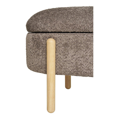 Branca Bank – Braun/Natur, Polyester/Schaum/Sperrholz, 98 x 41 x 48 cm
