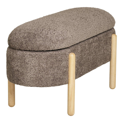 Branca Bank – Braun/Natur, Polyester/Schaum/Sperrholz, 98 x 41 x 48 cm