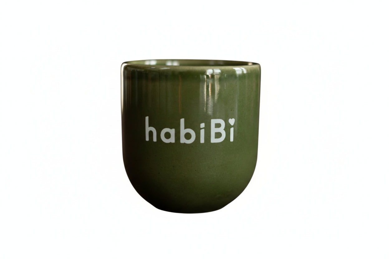 Keramiktasse „Habibi“ – liebevolles Valentinstagsgeschenk in Grün
