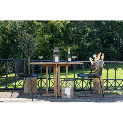 Branson Gartenstuhl schwarz – stapelbarer Outdoor-Stuhl - 4er Set