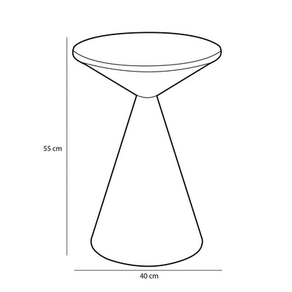 Großzügiger Beistelltisch – H55 x Ø40 cm – Metall – Schwarz