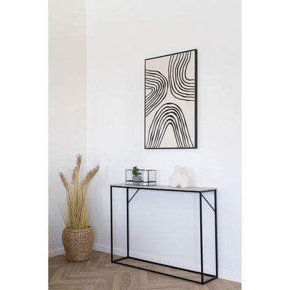 Vita Konsolentisch – Travertin-Optik, schwarz, 110 x 26 x 80 cm