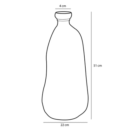 Pinto Vase - H51 x Ø22 cm - Recyceltes Glas - Taupe
