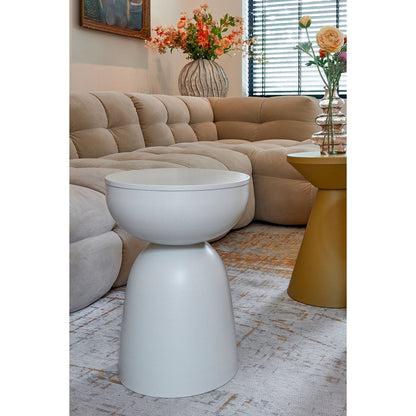 Elliott Beistelltisch creme – runder Metall-Side Table