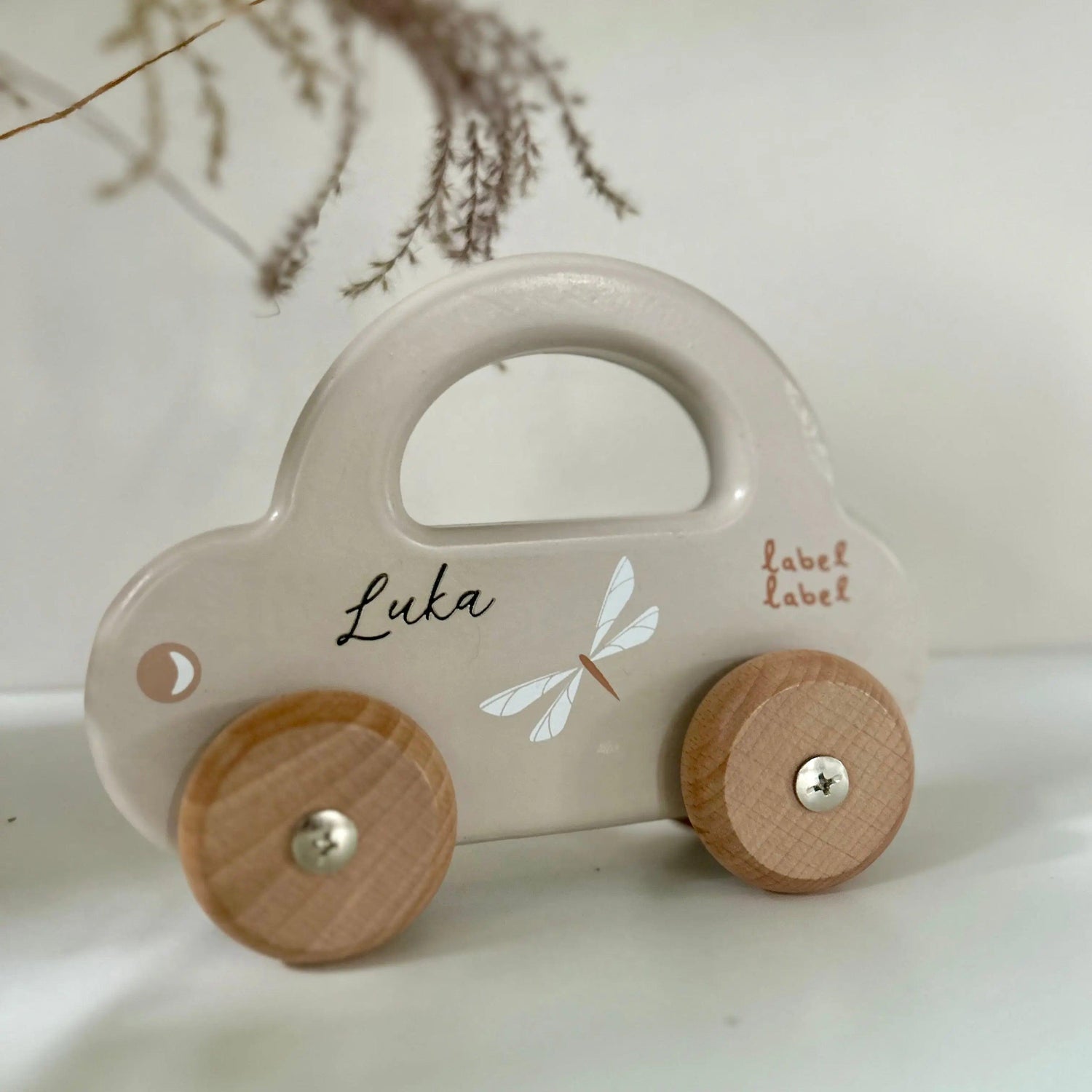 personalisierte spielzeug Holz Spielzeugauto nougat personalisierbar - Label Label – Schön