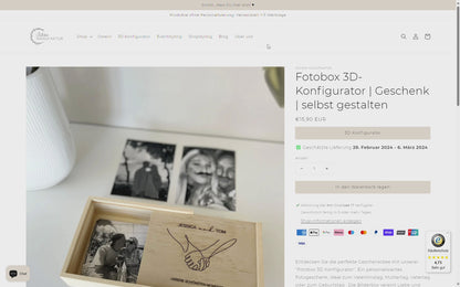 Fotobox 3D-Konfigurator | Geschenk | selbst gestalten