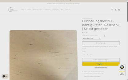 Erinnerungsbox 3D - Konfigurator | Geschenk | Selbst gestalten