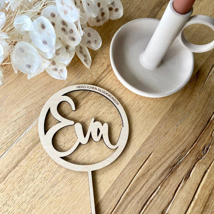 Cake Topper mit Wunschname & Wunschgravur Schön Manufaktur