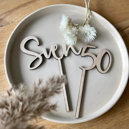 Cake Topper Set „ runder Geburtstag Schön Manufaktur