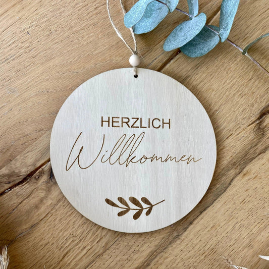 Holzschild "Herzlich Willkommen" Schön Manufaktur