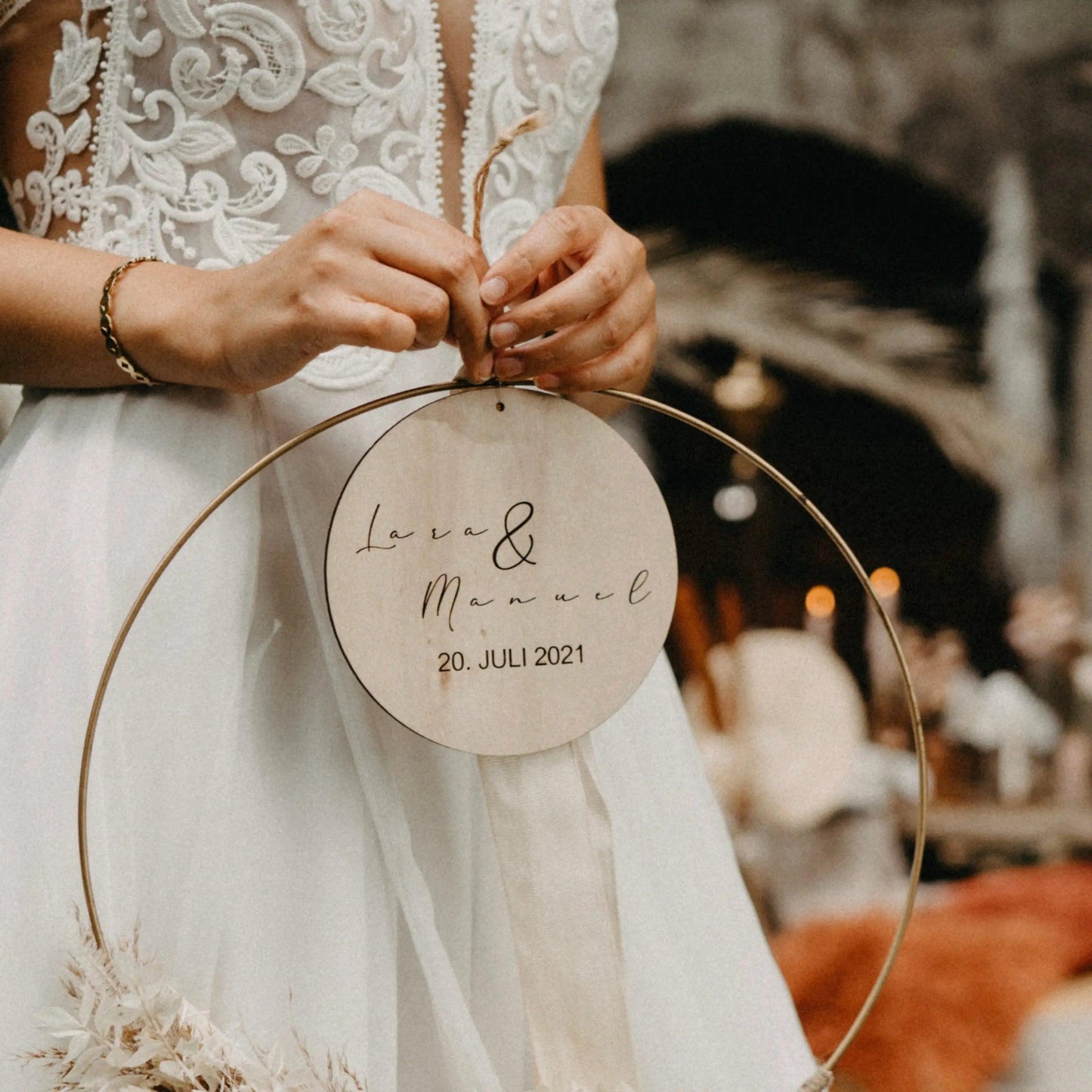 Holzschild "Hochzeit" mit Wunschname Schön Manufaktur