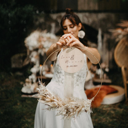 Holzschild "Hochzeit" mit Wunschname Schön Manufaktur