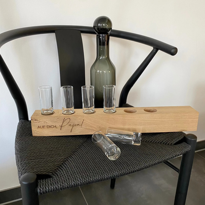 Vollholz Schnapsbrett zum Vatertag oder als Geschenk für Papa